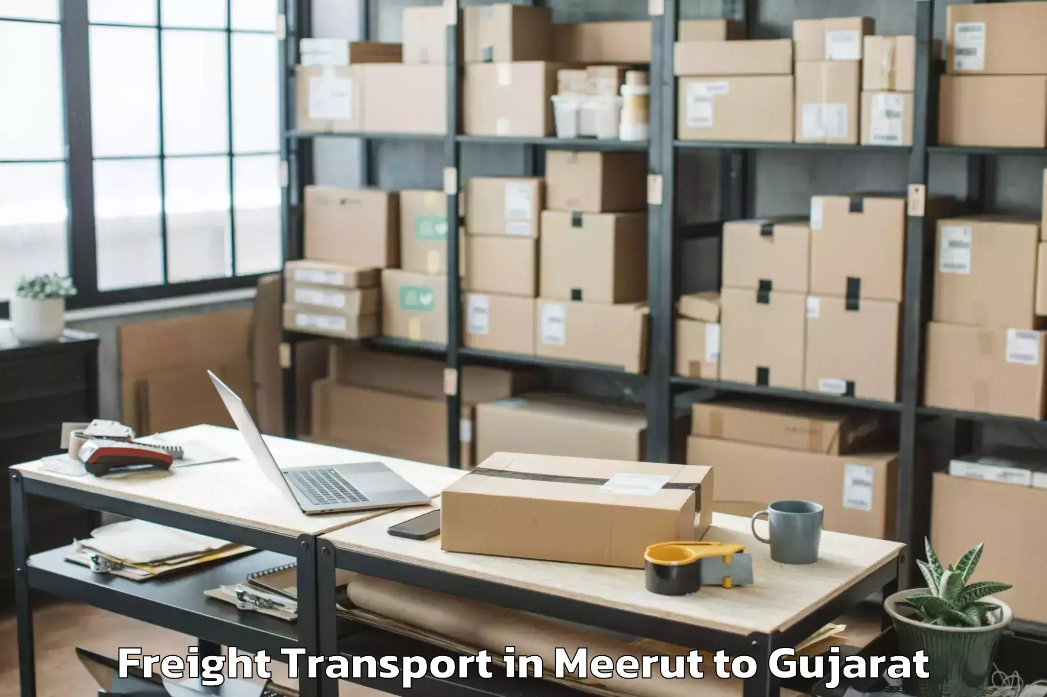 Hassle-Free Meerut to Khambhalia Freight Transport